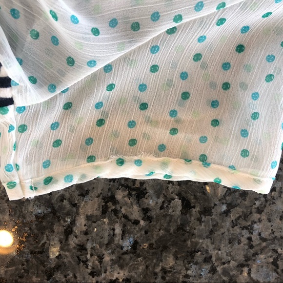 DownEast Striped Top with Sheer Polka Dot Back - Picture 6 of 7